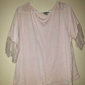 Light pink top with lace